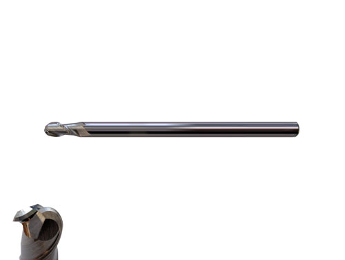 超硬エンドミル通販SS-Tools / 超硬ボールエンドミル AZP 2枚刃 R4.0 (シャンクφ8) ロングシャンク